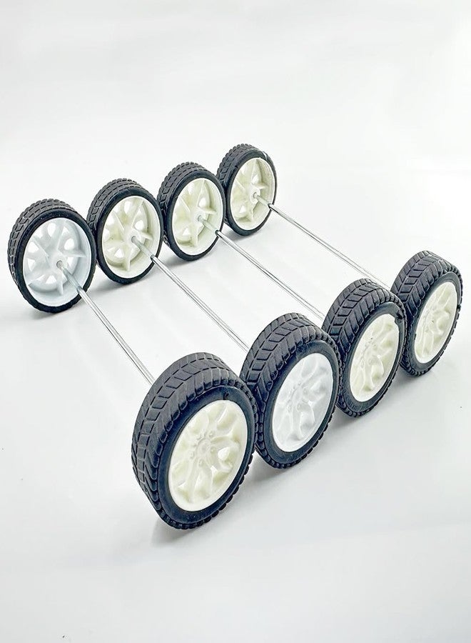 URIMPAVIDO 10PCS Toy Car Wheels 32mm Rubber Tire with 5PCS Shaft Round Axles for for DIY Model Toy RC Car Accessories Parts (2X32MM) - Image 2
